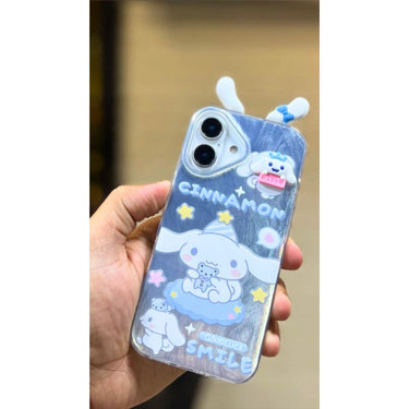 Ogdeals Cute Cartoon iPhone 16 Case | Soft Silicone 3D Character Cover with Kawaii Design
